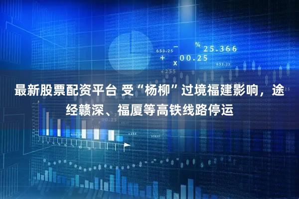 最新股票配资平台 受“杨柳”过境福建影响，途经赣深、福厦等高铁线路停运